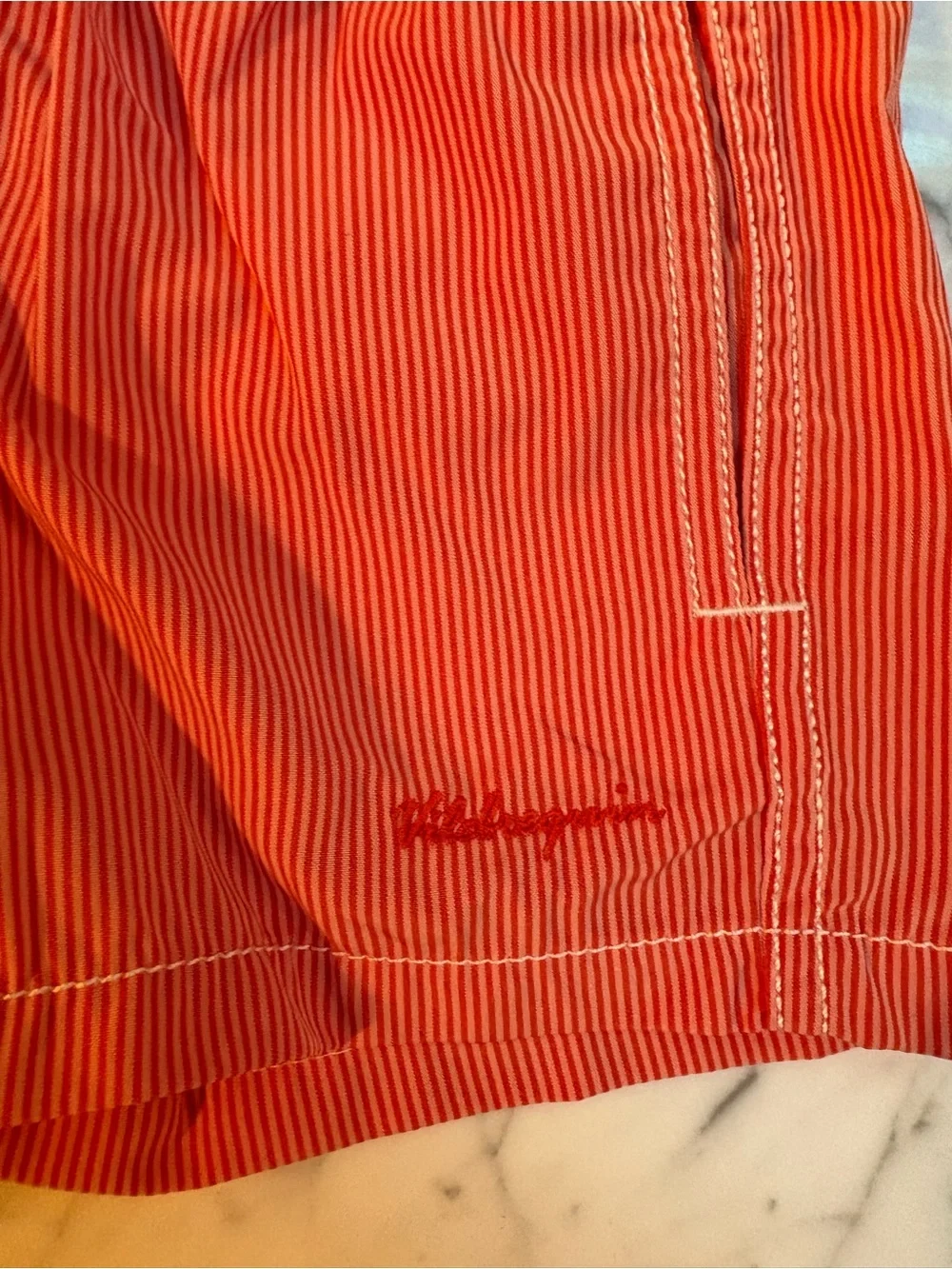 Vilebrequin orange Pinstripe Swim Trunks 2ans NWOT